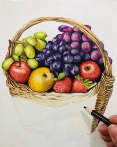 نقاشی با مداد رنگی دلفین