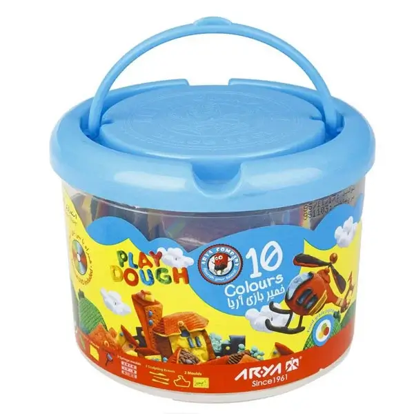 Arya-play-dough خمیر بازی آریا 10 رنگ سطلی